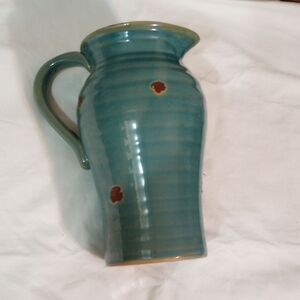 Rare Distressed Turquoise Pitcher/Vase